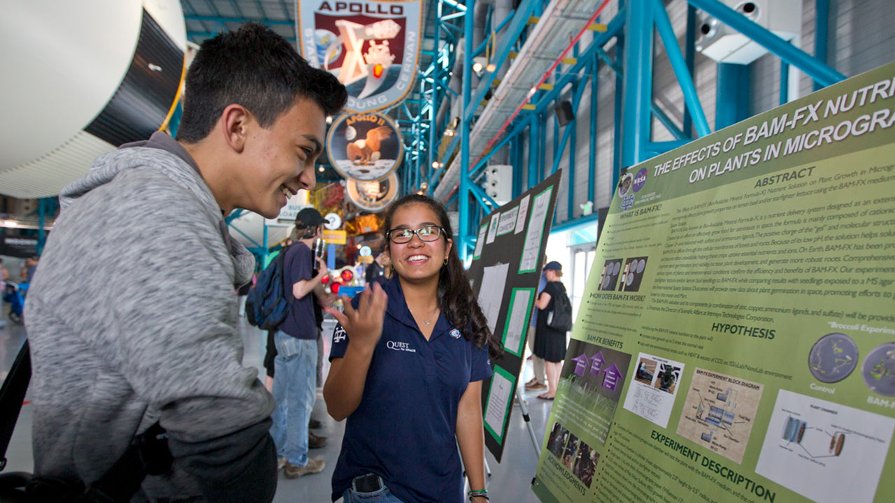 Students from Valley Christian High School presented details on their investigation that launced onboard SpaceX CRS-14.