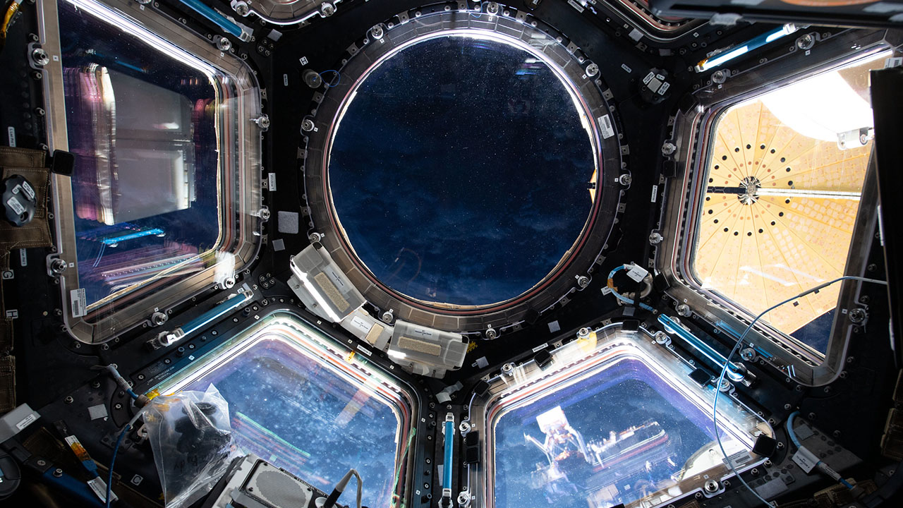Orbital nighttime seen through the International Space Stations cupola