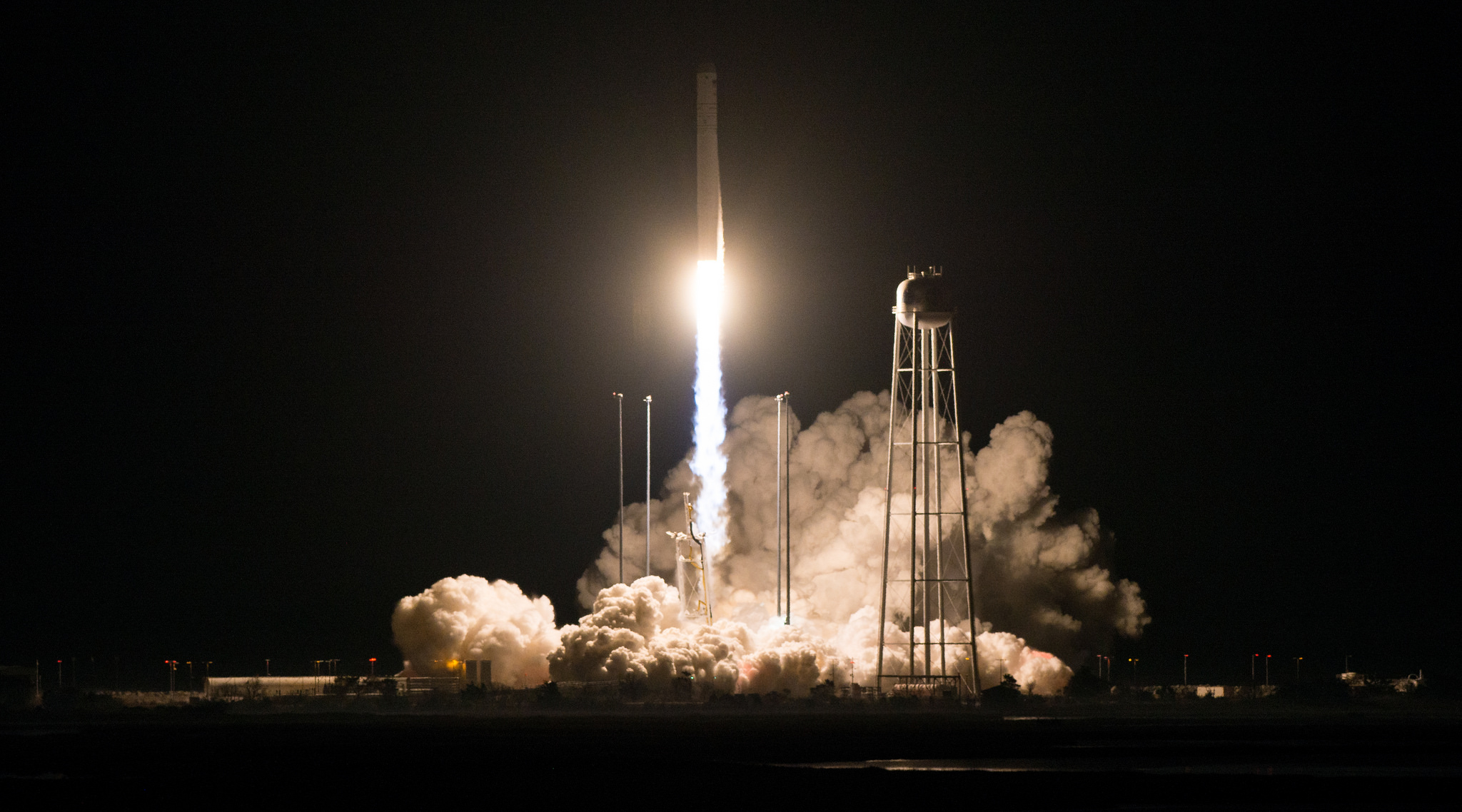 The Northrop Grumman Antares rocket, with Cygnus resupply spacecraft onboard, launches from Pad 0A, Saturday, Nov. 17, 2018 at NASAs Wallops Flight Facility in Virginia.