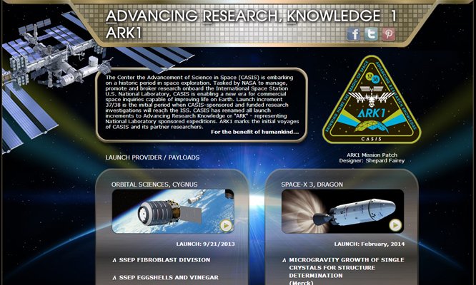 the ISS National Lab ISS National Lab ARK1 Mission Site