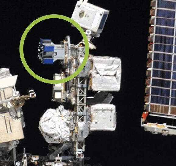 The MISSE FF platform, developed by Alpha Space, on the ISS.