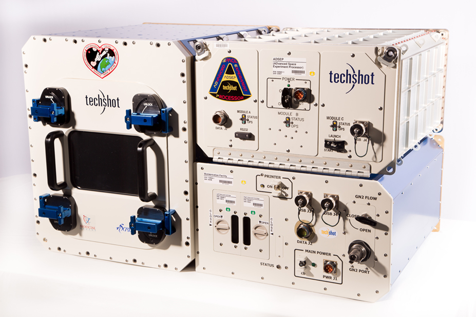 Techshots BioFabrication Facility and accompanying Advanced Space Experiment Processor unit, which together comprise Techshots in orbit biomanufacturing solution.