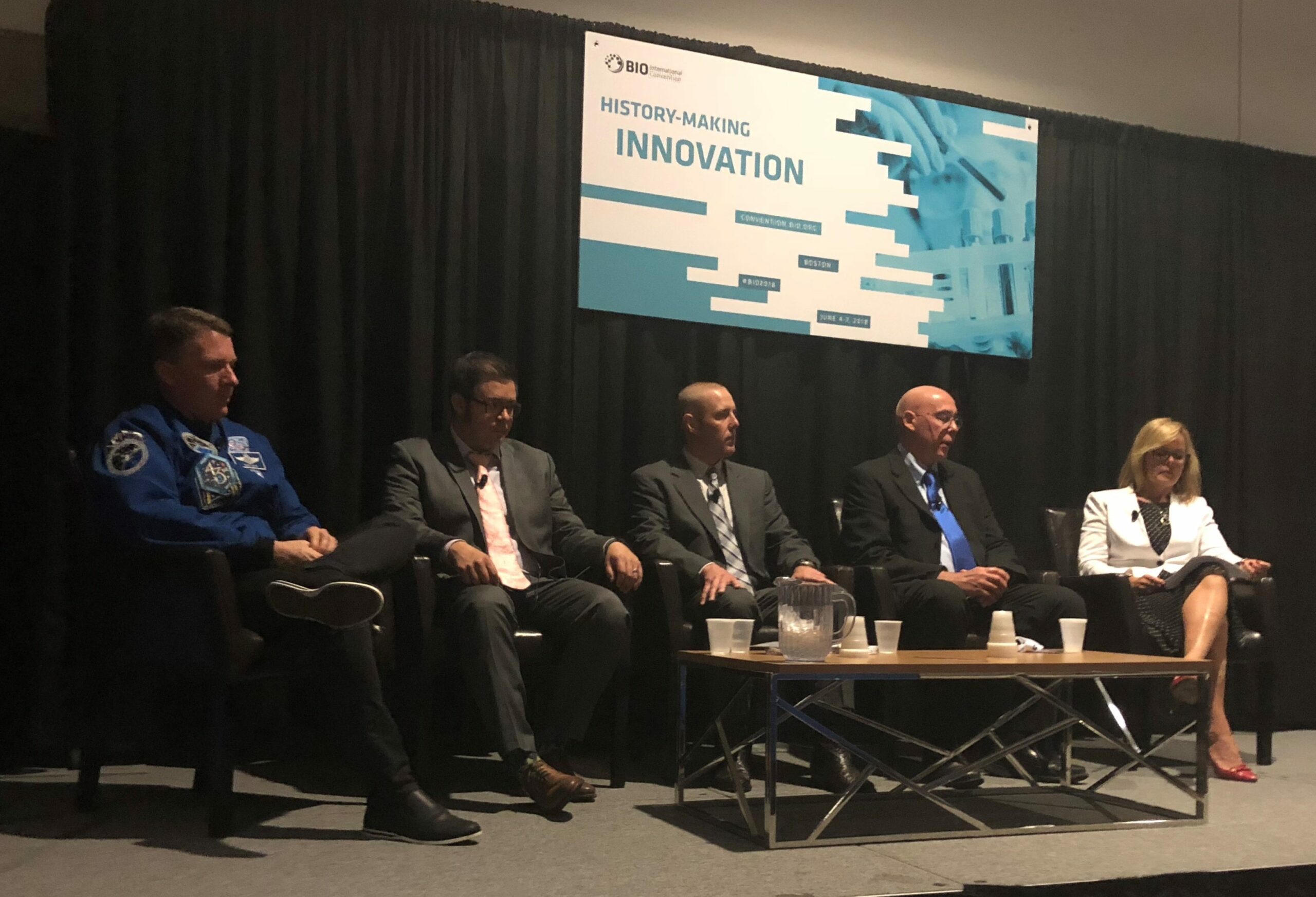 BIO International panel on leveraging the International Space Station for innovative life sciences research, moderated by Cynthia Bouthot, the ISS National Lab Director of Commercial Innovation.