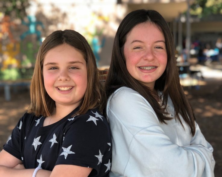 iLEAD Schools students Olivia (L) and Sophie (R), whose project was selected to launch to the International Space Station through iLEAD DreamUp to Space