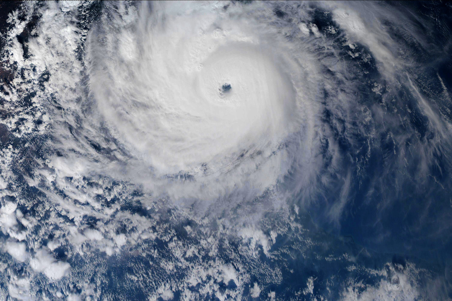 This is a color mosaic of Hurricane Harvey created using images acquired from the ISS on August 25, 2017 as the storm was approaching the Texas coast. These images have been re projected to approximate an overhead view before creating this mosaic which covers an area of 1,500 kilometers by 1,000 kilometers.