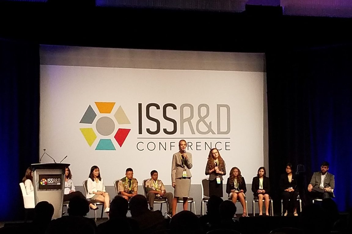 Students present their space based research at the 2018 International Space Station Research and Development Conference in San Francisco