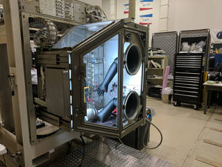 NASAs new Life Sciences Glovebox undergoes testing at NASAs Marshall Space Flight Center in Huntsville, Alabama, prior to its Sept. 22 flight to the International Space Station.