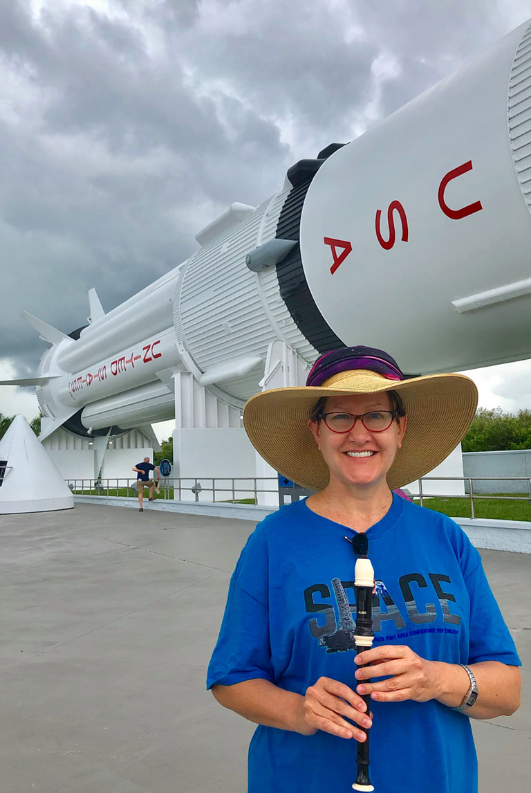 Laurie Orth in KSC Rocket Garden