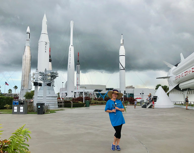 Laurie Orth in KSC Rocket Garden