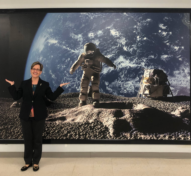 Laurie Orth at the National STEM Academy Museum of Aviation, Robbins AFB, Georgia.