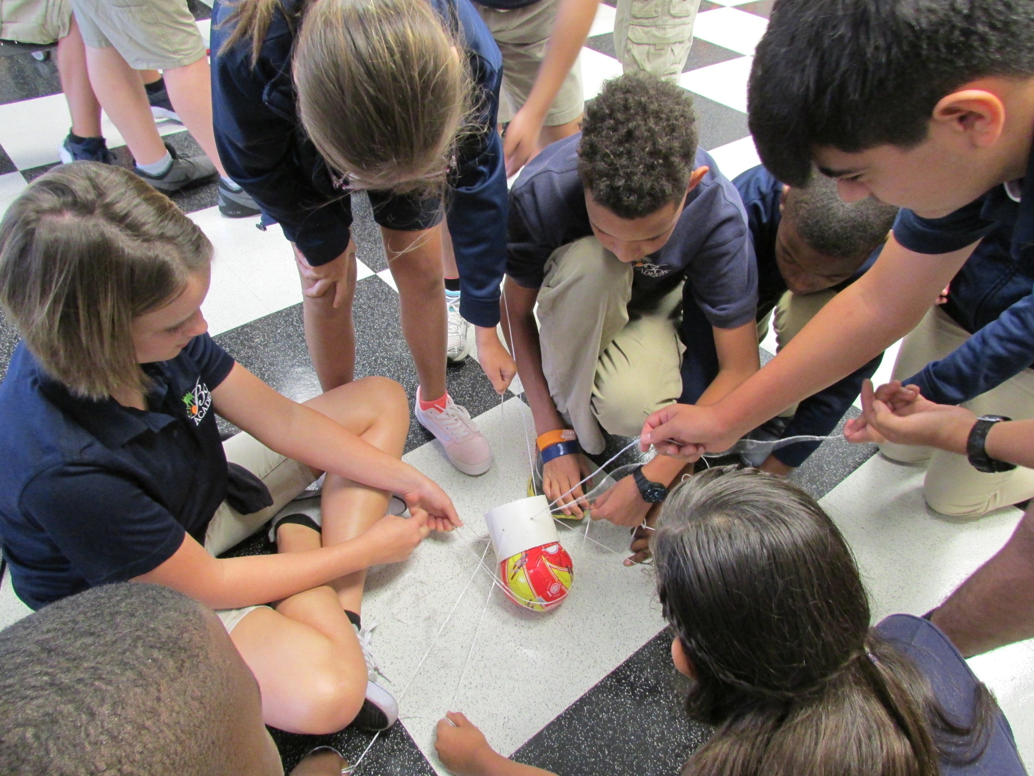 Students at Edward W. Bok Academy South participate in the Space Docking Challenge.