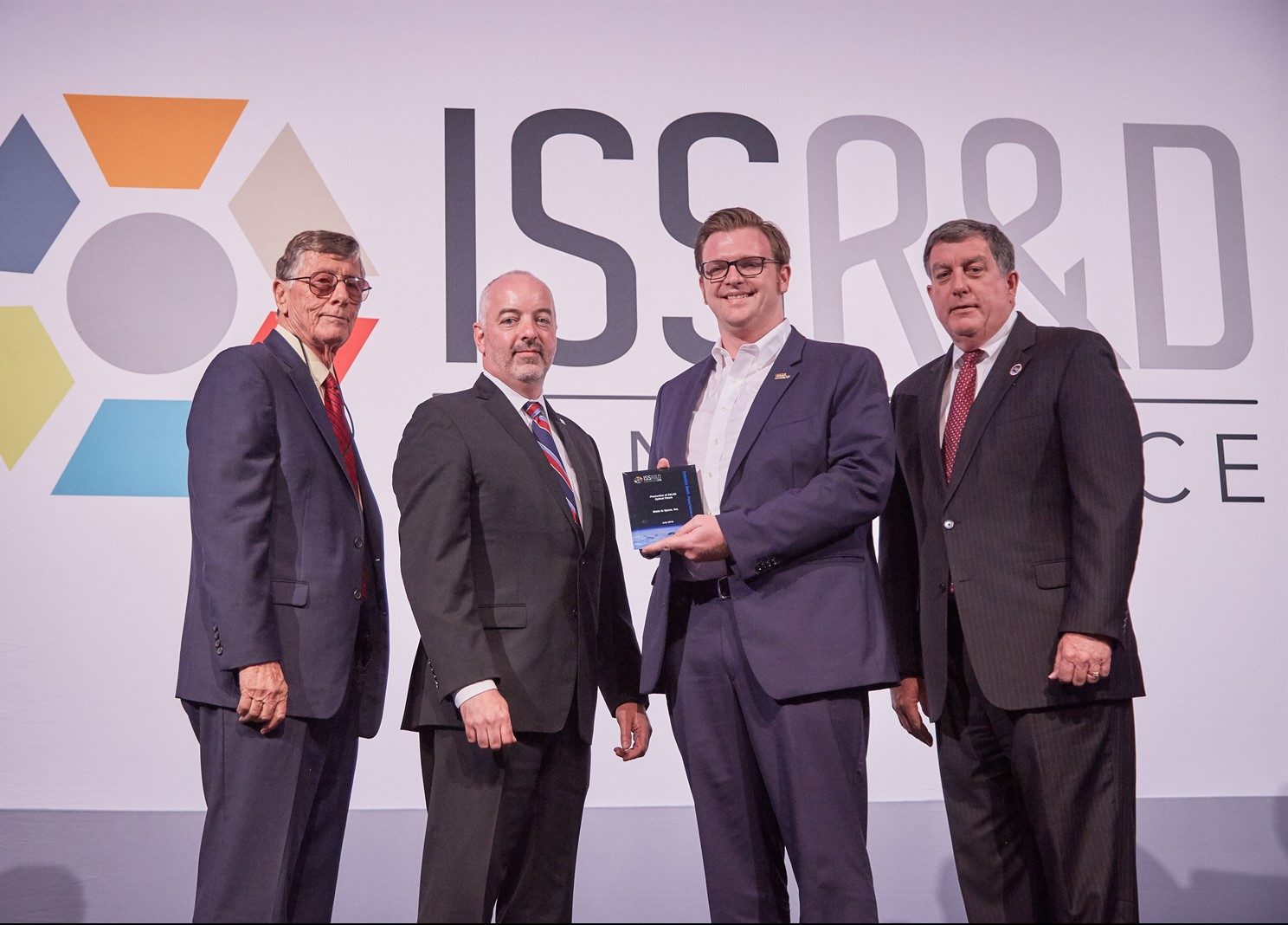 Andrew Rush, President and CEO of Made in Space, receives the 2018 International Space Station Innovation Award in Physical Sciences and Materials Development.