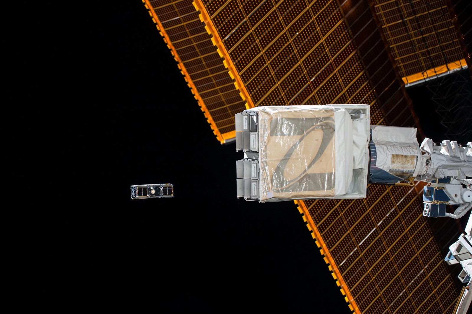 NanoRacks CubeSat Deployer taken shortly after successful deployment of CubeSats during Expedition 51