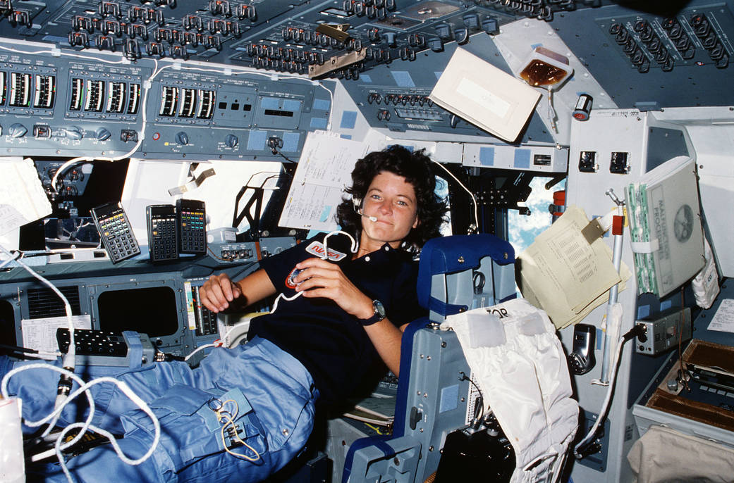 In 1983, Mission Specialist Sally Ride became the first American woman to fly in space on the STS 7 mission aboard space shuttle Challenger.