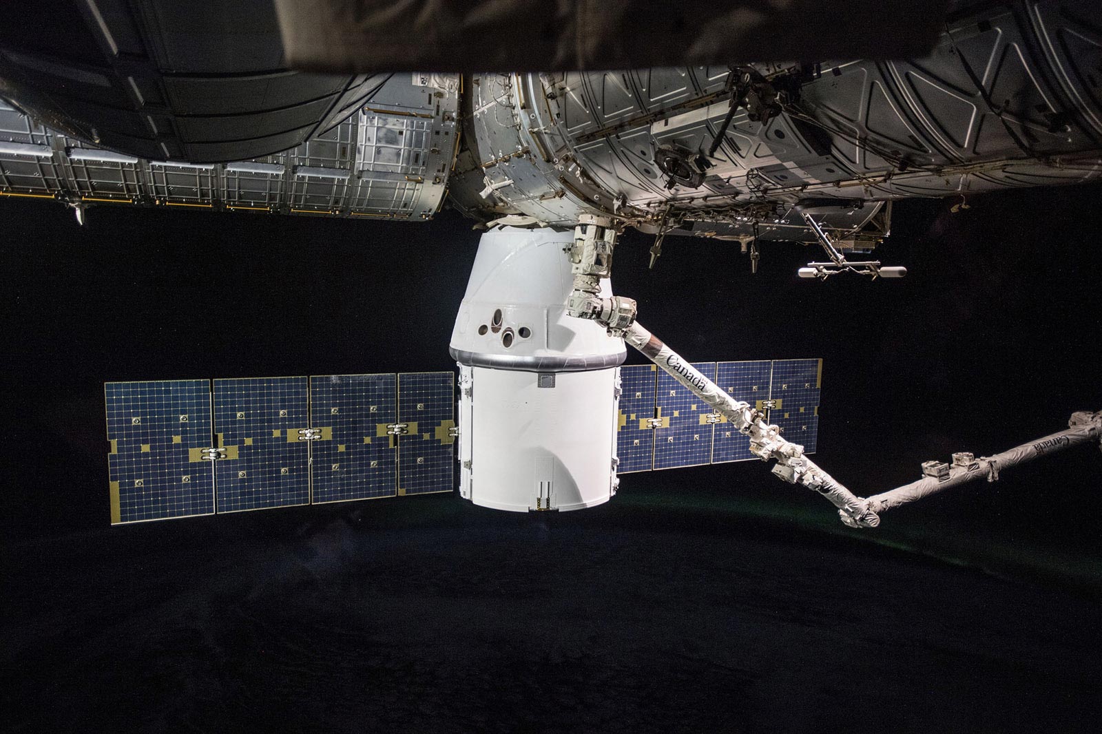 20. On April 4, the Dragon capsule berthed with the Harmony modules Earth facing port, as shown in this artists rendering.