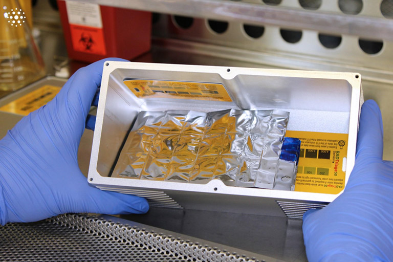 University of Adelaide flight samples are loaded into a Space Tango CubeLab for internal evaluation.