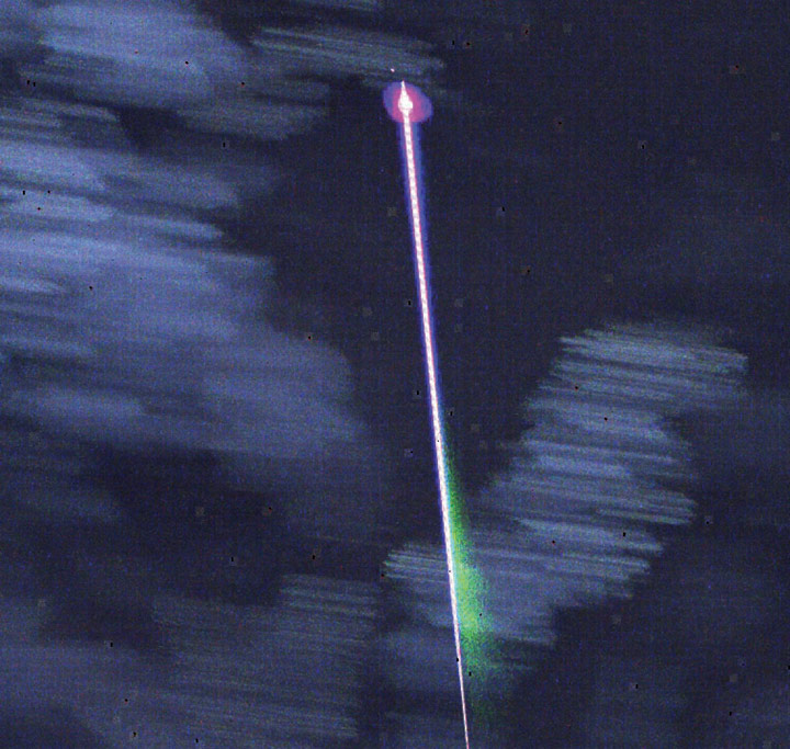 Composite image of a meteor taken by the project Meteor camera during the Perseid meteor in November 2016.