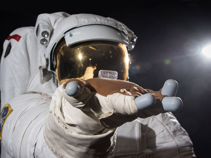 astronaut hand tissue chip
