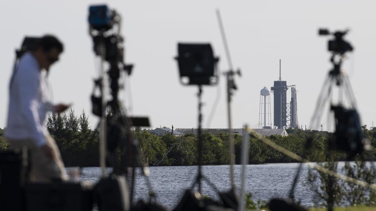 Axiom Mission 1 on the launch pad at Launch Complex 39A, Friday, April 8, 2022, at NASAs Kennedy Space Center in Florida.