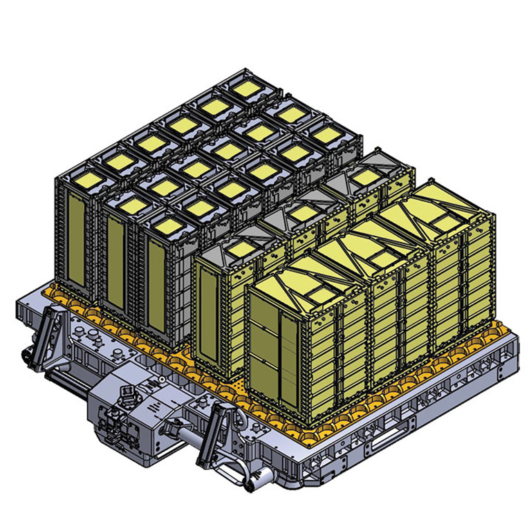 Computer aided design images of the RM3S Deployer, designed with the purpose of deploying nanosatellites and microsatellites from the ISS