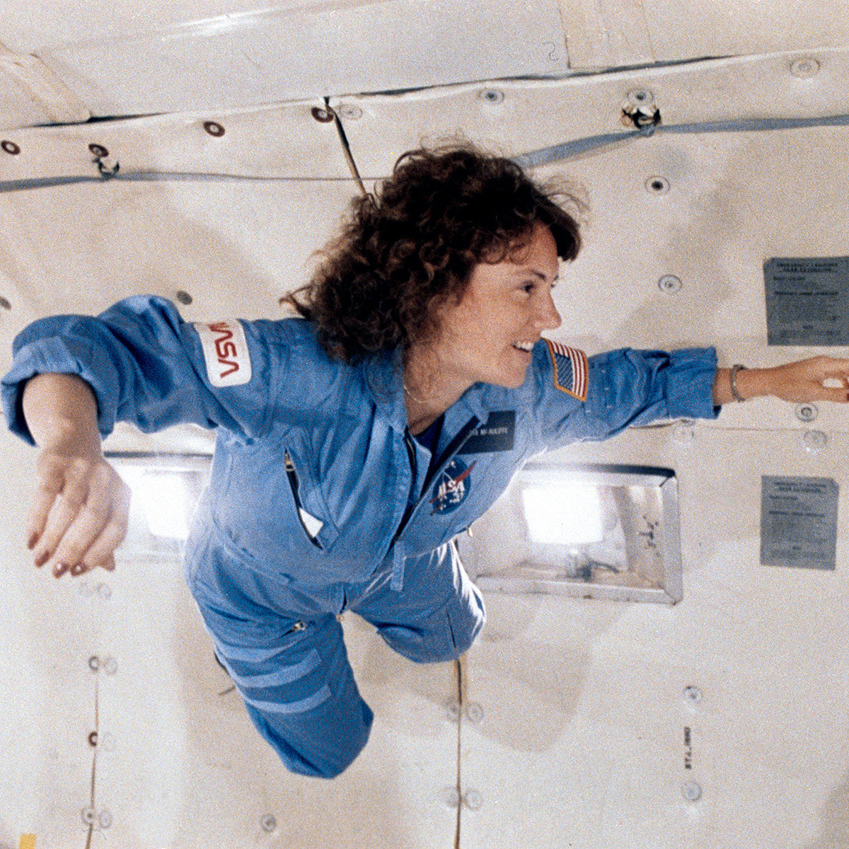 christa mcauliffe microgravity
