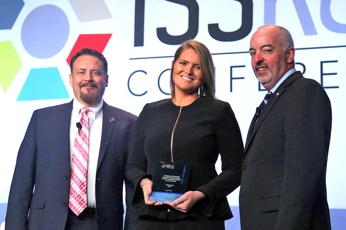 Colleen King of NASA received a 2019 ISSRDC award for innovation in finance.