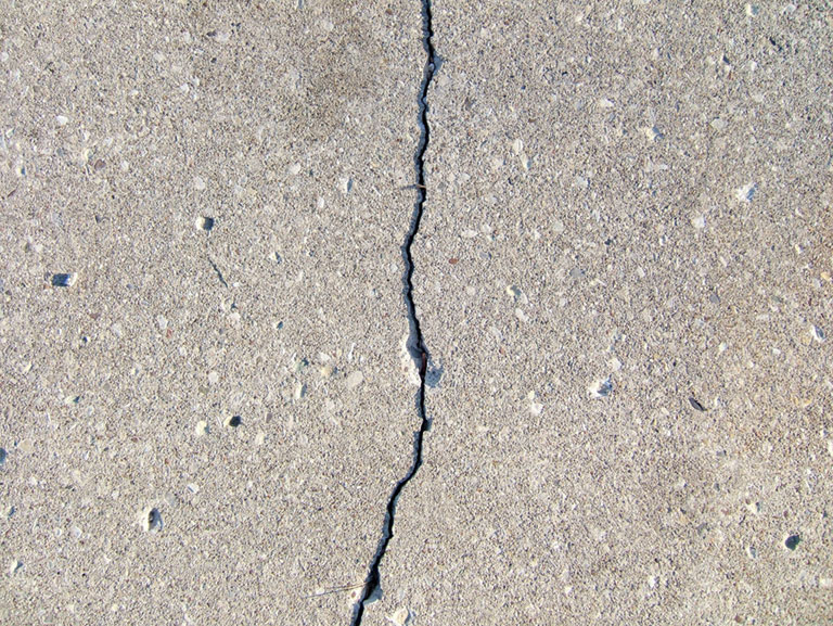 Example of cracked concrete.
