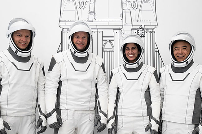 Crew 7 astronauts Konstantin Borisov, Andreas Mogensen, Jasmin Moghbeli, and Satoshi Furukawa.
