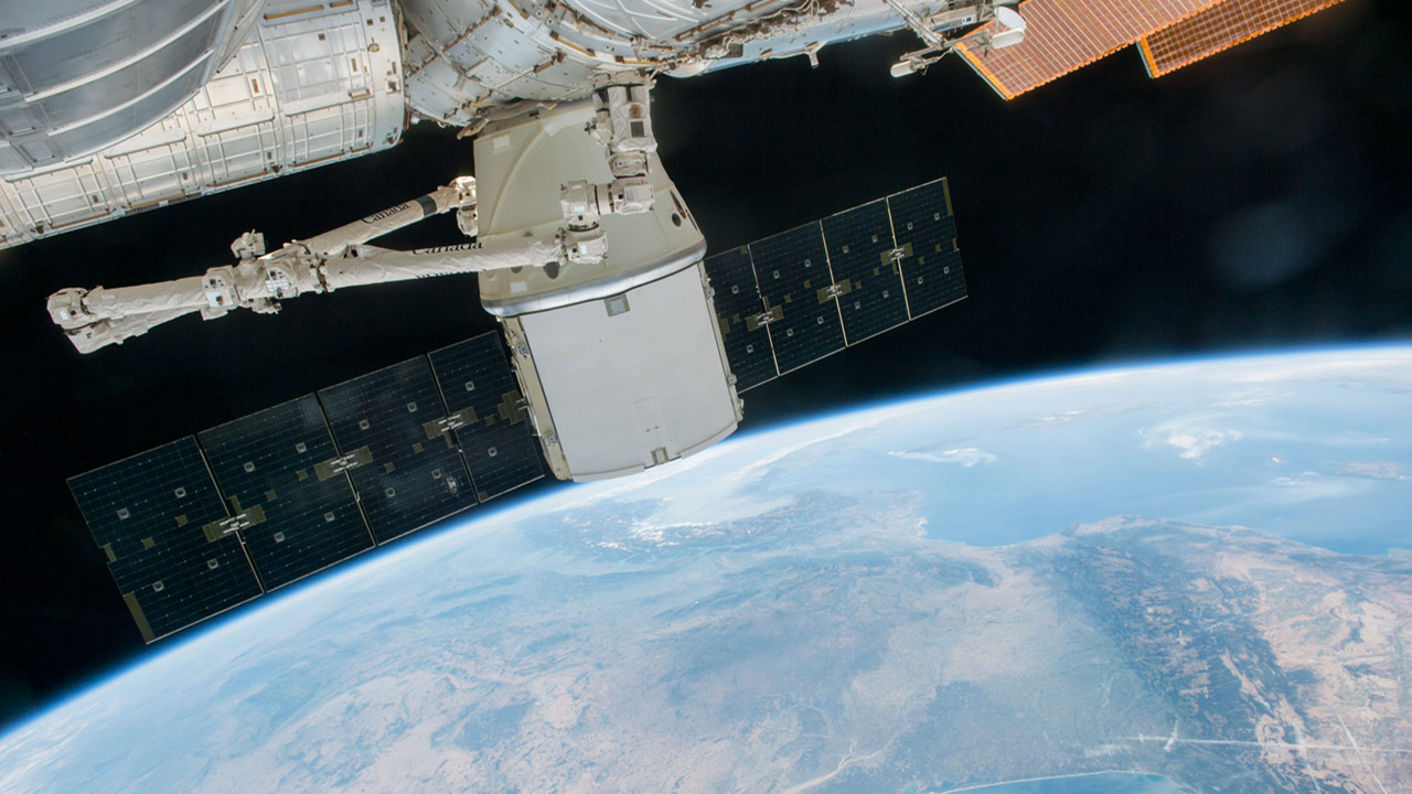 SpaceX Dragon flying over Europe before it returns hundreds of scientific samples to Earth.