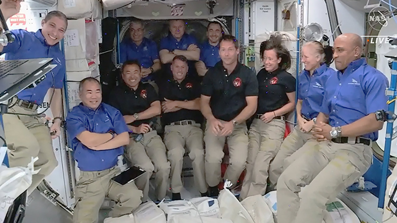 The four new SpaceX Crew 2 astronauts joined the Expedition 65 crew today bringing the station population to 11.