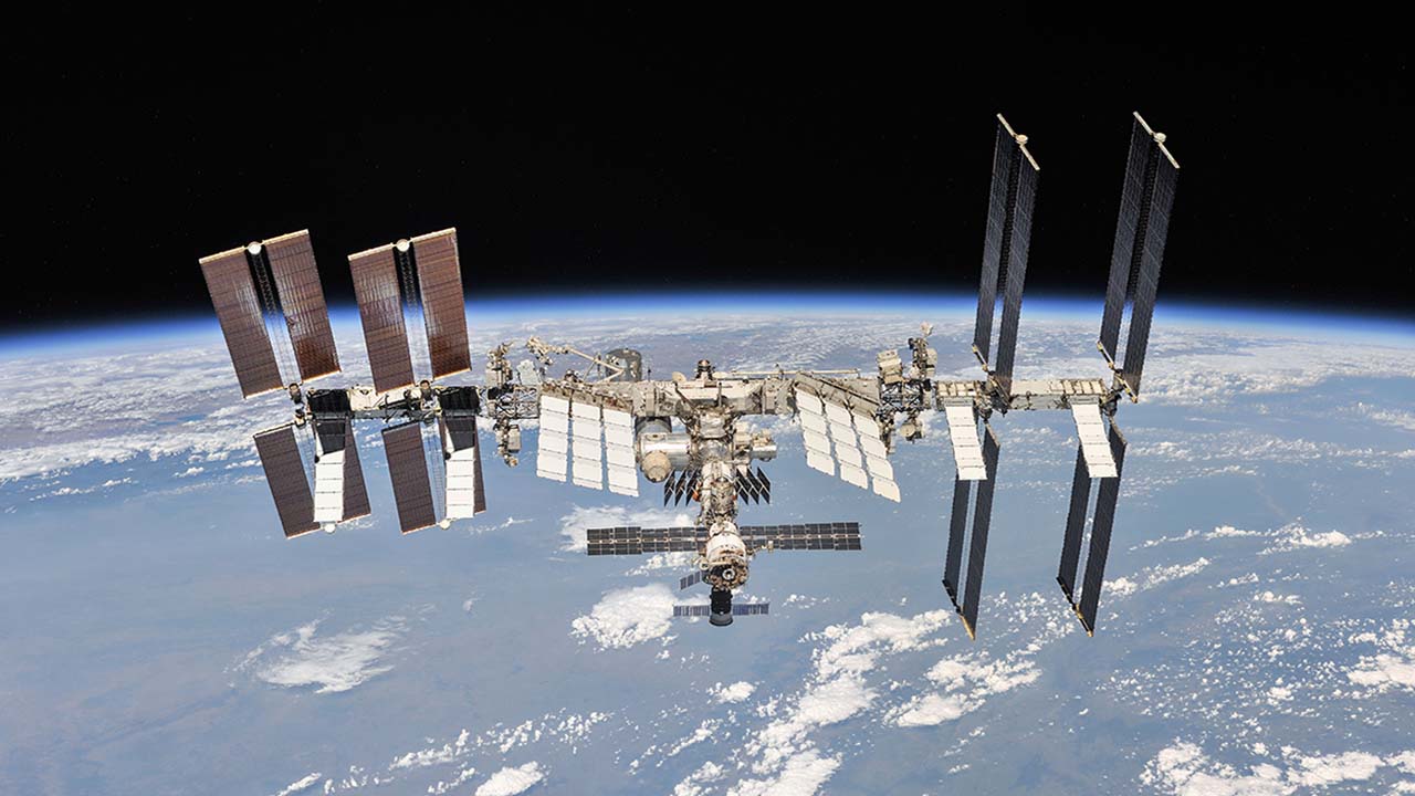 The International Space Station photographed by Expedition 56 crew members from a Soyuz spacecraft after undocking. NASA astronauts Andrew Feustel and Ricky Arnold and Roscosmos cosmonaut Oleg Artemyev executed a fly around of the orbiting laboratory to take pictures of the station before returning home after spending 197 days in space. The station will celebrate the 20th anniversary of the launch of the first element Zarya in November 2018.