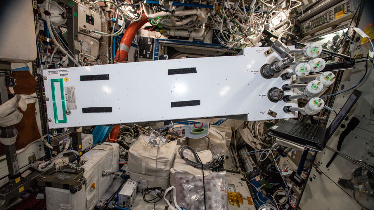 Hewlett Packard Enterprises Spaceborne Computer 1 onboard the ISS.
