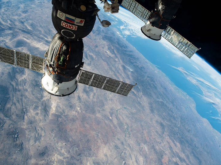 The Gulf of California and the southern tip of Baja California (far right) are pictured as the International Space Station orbited 256 miles above northern Mexico.