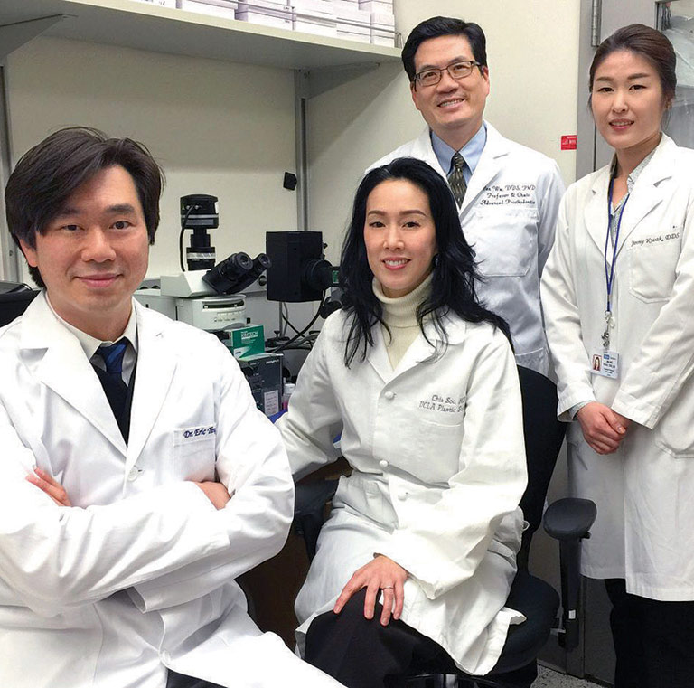 Drs. Kang Ting, Chia Soo, Ben Wu, and Jin Hee Kwak, the research team behind the Systemic Therapy of NELL 1 for Spaceflight Induced Osteoporosis.