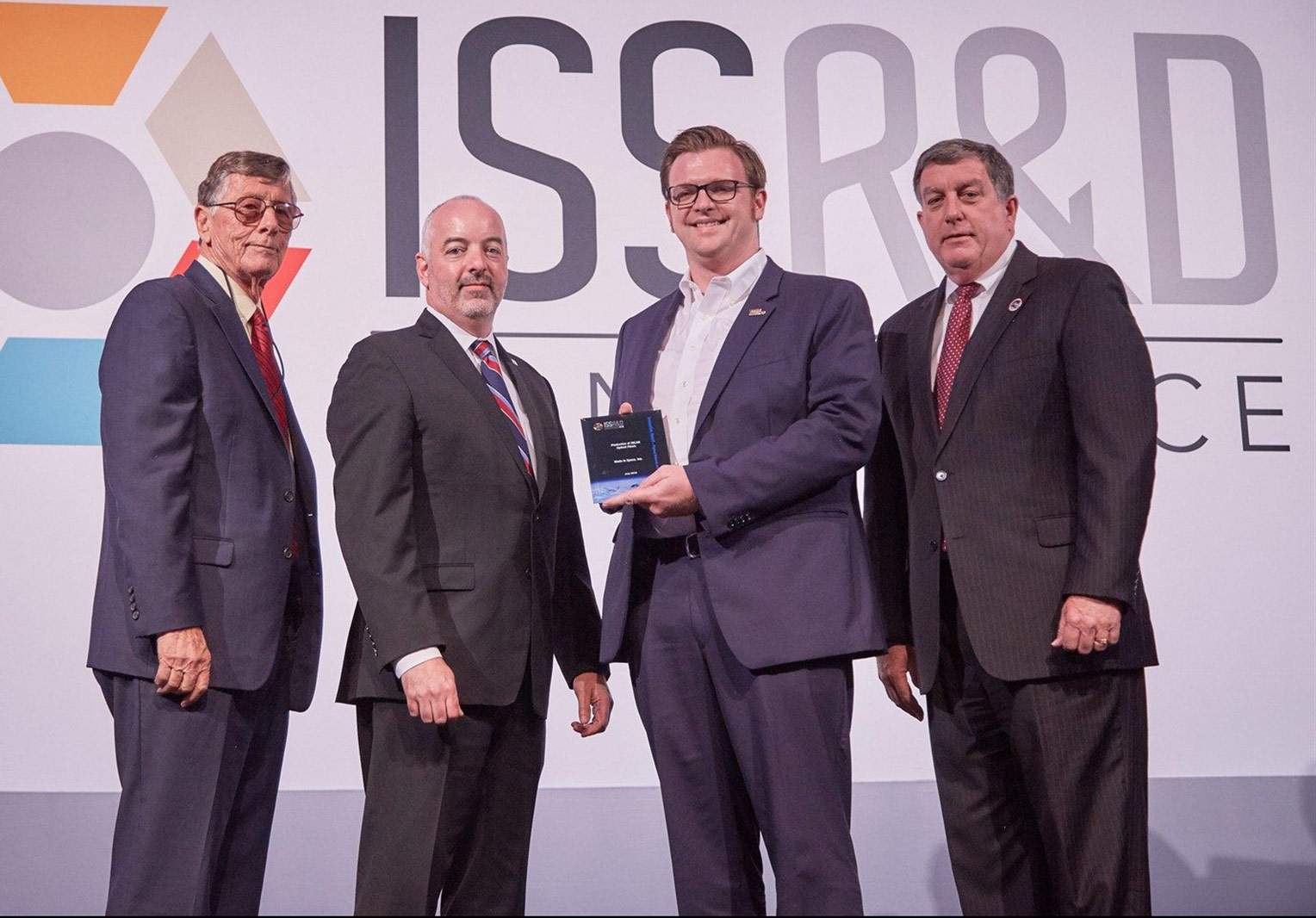 Andrew Rush, President and CEO of Made in Space, receives the 2018 International Space Station Innovation Award in Physical Sciences and Materials Development.