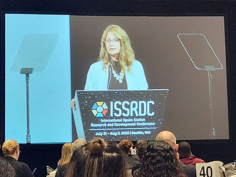Angela Hart, program manager for the Commercial LEO Development Program Office at Johnson Space Center, gave a Lightning Talk on NASA CLD requirements at ISSRDC 2023.