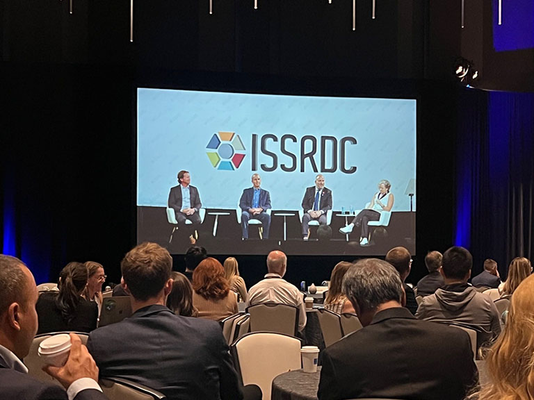 On Day 2 of ISSRDC 2023, Ryan Prouty, NASAs ISS Research Integration Office manager, moderated a panel discussion on pioneering low Earth orbit with Space Tangos Alain Berinstain, Northrop Grummans Rick Mastracchio, and Nanoracks Mike Lewis.