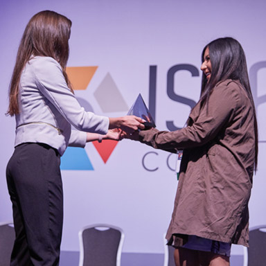 Julissa Herrera is awarded the 2018 Space Station Explorers Exceptional Student Award.