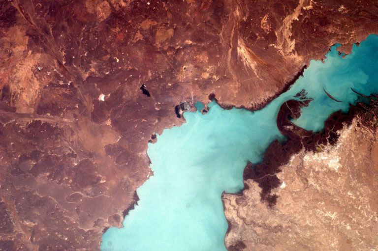 Lake Balkhash in Kazakhstan
