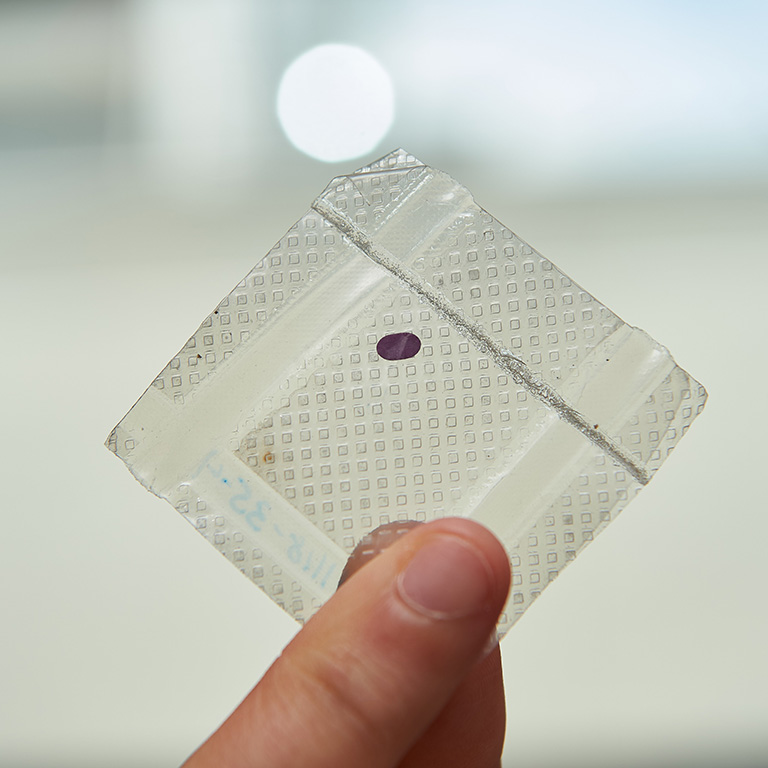 LambdaVision’s tiny protein-based retinal implant.