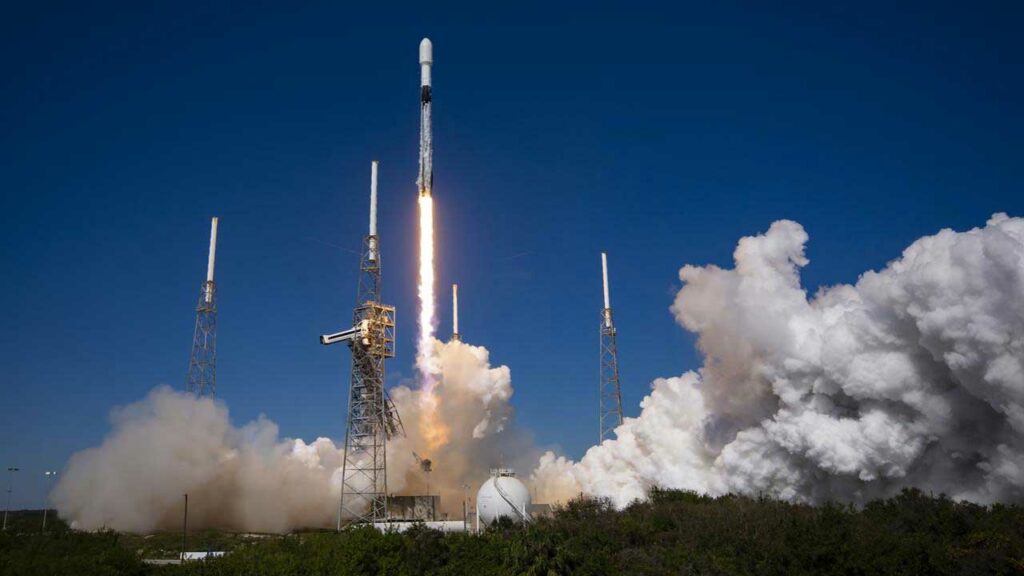 Northrop Grumman’s Cygnus spacecraft, atop a SpaceX Falcon 9 rocket, heads to the ISS for the 20th Northrop Grumman resupply mission on Jan. 30, 2024.