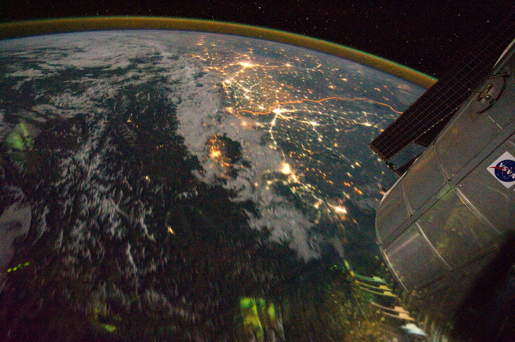 A night time view of India Pakistan borderlands is featured in this image photographed by an Expedition 28 crew member on the International Space Station.