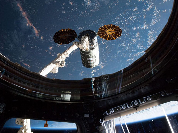 OA 9 Cygnus as seen during its arrival at the ISS on May 24, 2018.