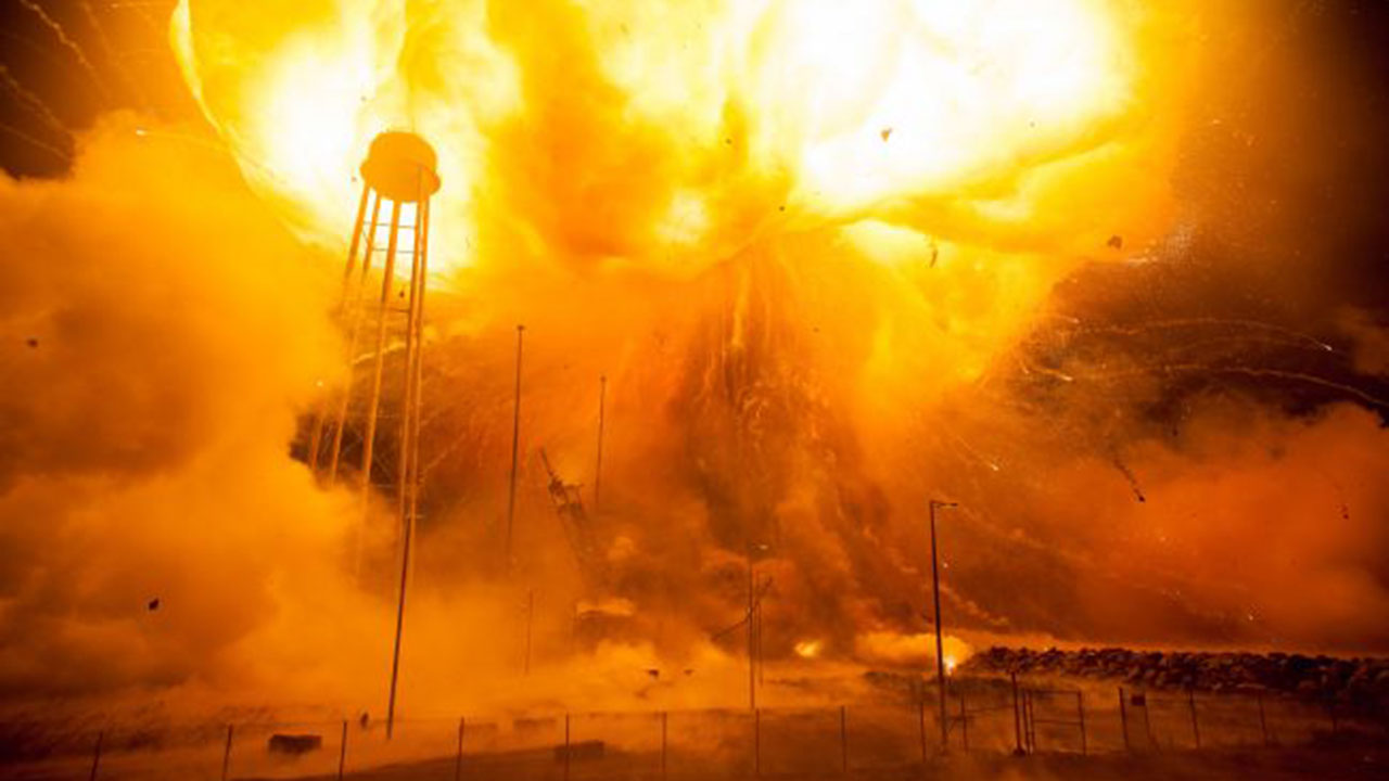 Mid Atlantic Regional Spaceport Pad 0A is seen on Oct. 28, 2014 after Orbital Sciences Antares rocket, with the robotic Cygnus spacecraft onboard, suffered a catastrophic anomaly moments after launch at NASAs Wallops Flight Facility in Virginia.