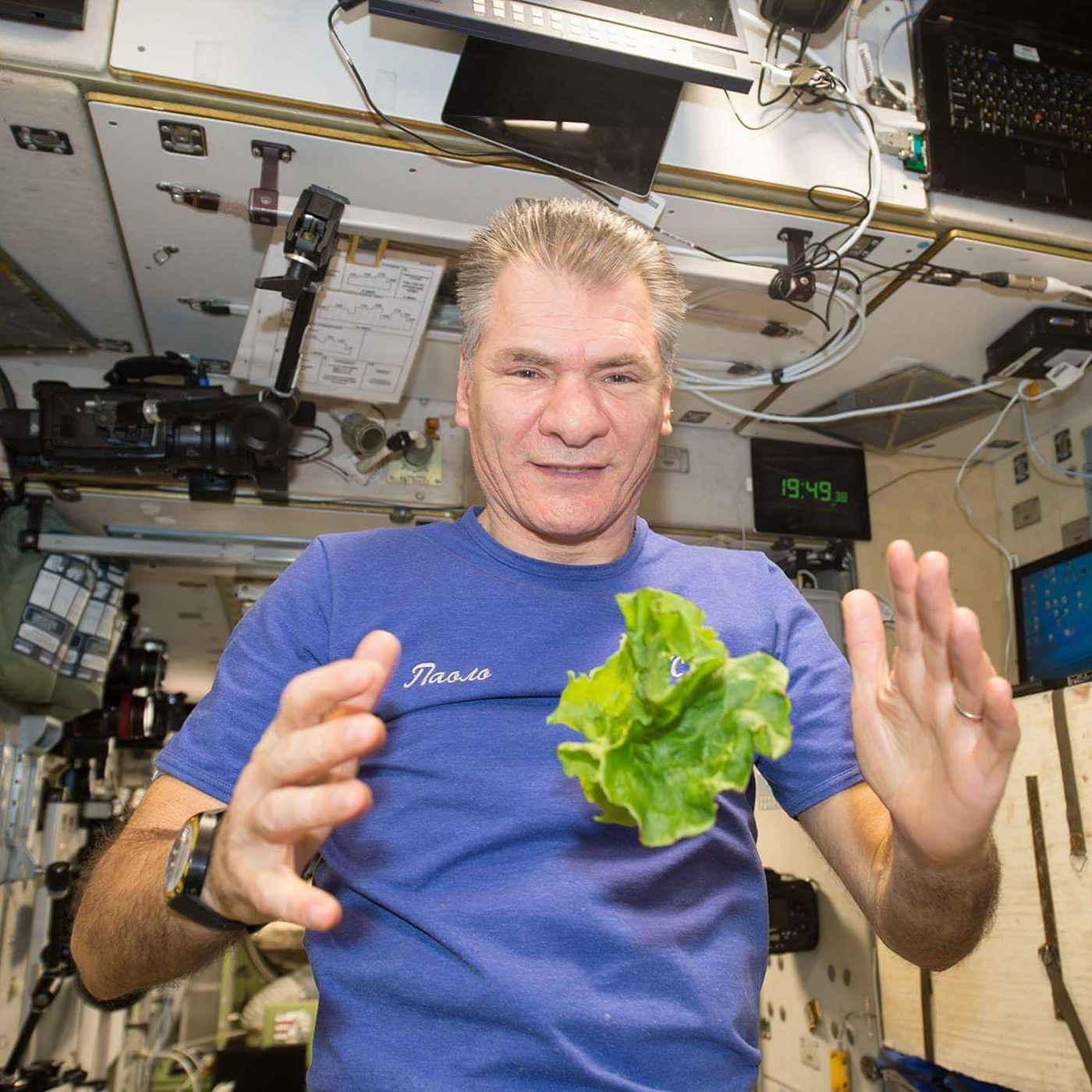 paolo nespoli floating lettuce