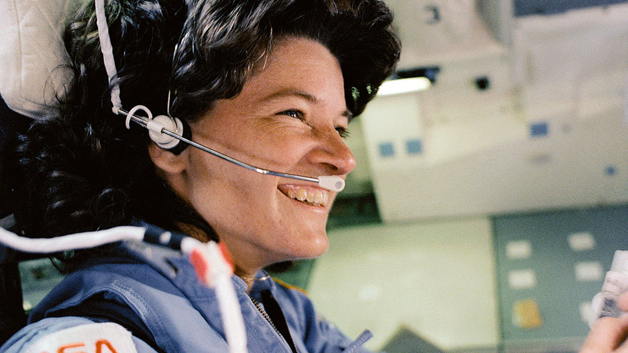 sally ride closeup mic