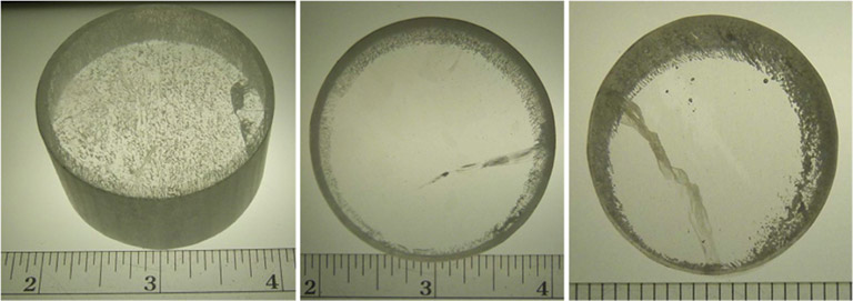 Defects in CLYC scintillator crystals grown on the ground