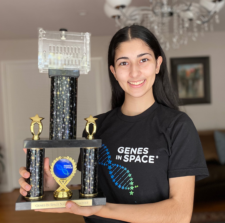 Selin Kocalar is the latest winner of the Genes in Space student research program. Her experiment will fly to the ISS on SpaceXs 25th Commercial Resupply Services Mission.