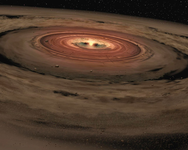 Illustration of the early solar system.