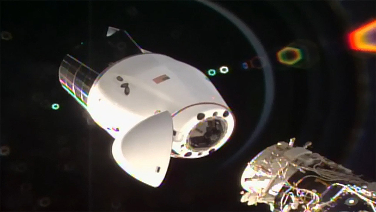 The SpaceX Cargo Dragon vehicle begins its separation from the station after undocking from the Harmony modules international docking adapter.
